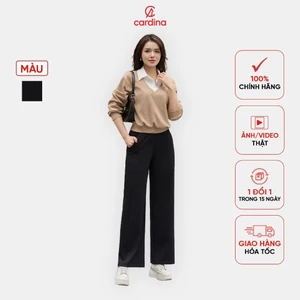 Quần nữ CARDINA chất liệu umi dáng suông cạp cao co giãn đa chiều thoải mái trẻ trung năng động 5QDT19