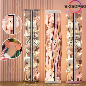 【SKISOPGO】Hộp Đựng Đồ Chơi Thú Nhồi Bông,Xô búp bê trong suốt，Hộp lưu trữ búp bê sang trọng，Thùng trong suốt
