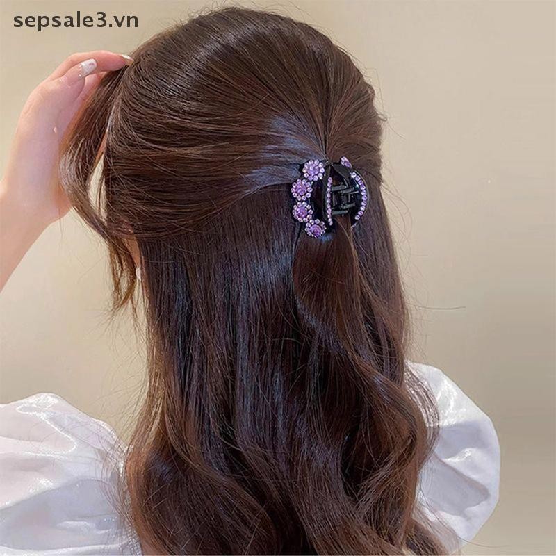 # Vn # Vintage Kim Cương Giả Hoa Vuốt Tóc Nữ Thời Trang Pha Lê Kẹp Tóc Kẹp Cua Đuôi Ngựa Barrette Bé Gái Phụ Kiện Tóc.