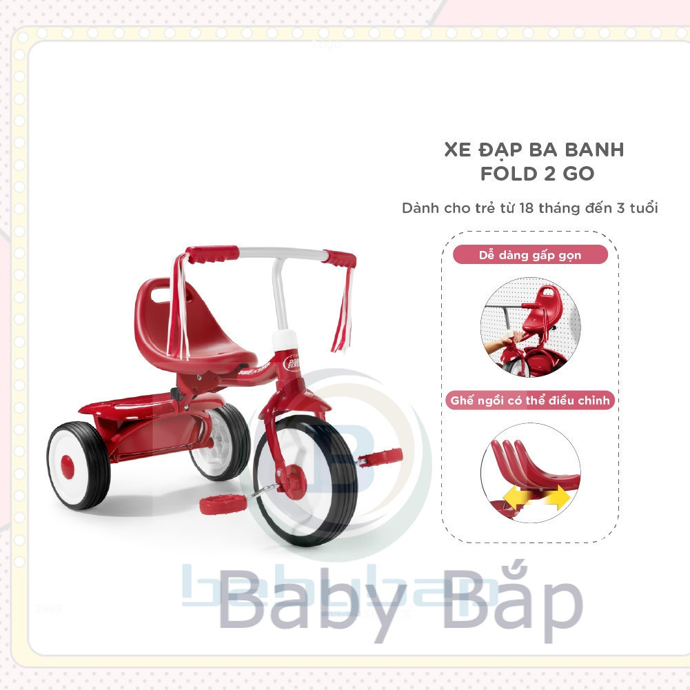 Xe đạp Fold Go Trike Xe đạp Ba Bánh Trẻ Em Radio Flyer Fold Go Trike