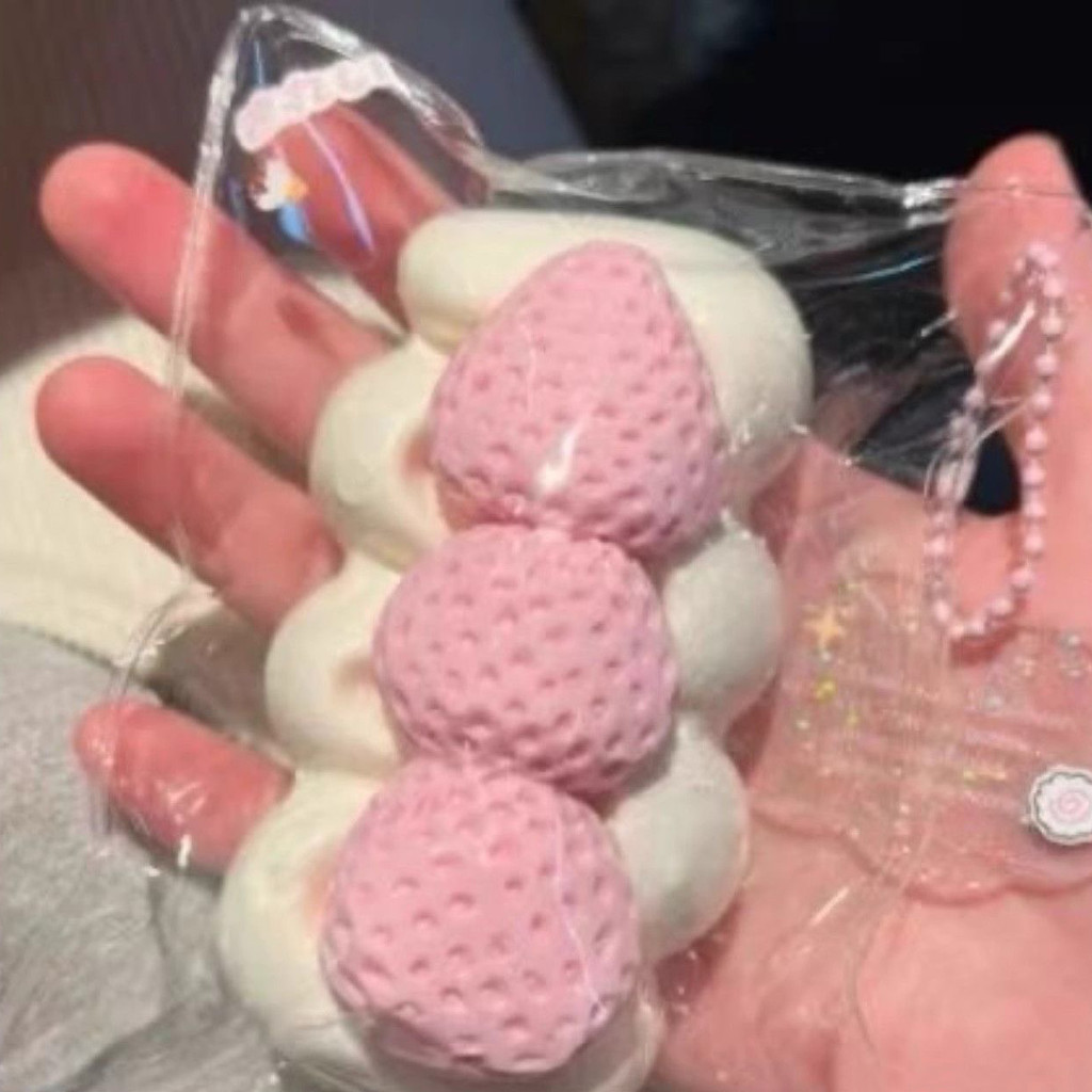 PS1 Dâu Kem Thanh Cơm Bóng Squishy Đồ Chơi Mềm Chậm Phục Hồi Căng Thẳng Fidget Đồ Chơi Quà Tặng Cho Trẻ Em SP1