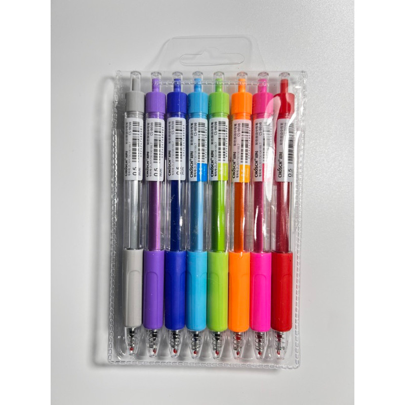 [ VĨ 8 CÂY] Bút bi gel bấm Chosch 8 màu CS-8698., trang trí sổ bullet, thư pháp lettering.