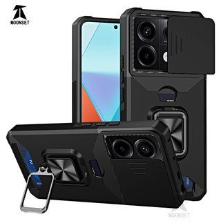 Dành Cho Redmi Note 13 Pro 5G Ốp Lưng Có Trượt Camera Bao Đựng Thẻ Vòng Chân Đế Chịu Lực Bảo Vệ Mỏng Bao Da