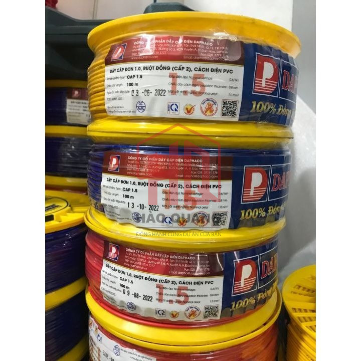 Dây điện đơn Daphaco 1.5mm lõi đồng - Dây điện dân dụng cao cấp