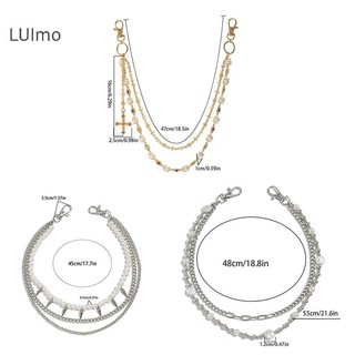 LUImo Mặt Dây Chuyền Chữ Thập Giả Ngọc Trai, Phụ Kiện Quần Áo Hip Hop Punk, Phụ Kiện Quần Jeans SBS