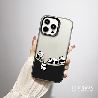 ibumpers Ốp Điện Thoại iPhone Dễ Thương Họa Tiết Gấu Trúc Sống Động Ốp Lưng Trong Suốt Nhám Mờ Chống Bẩn Chống Sốc Cho IPhone 16 15 14 12 13 11 Pro Max IP 7 8 Plus X XS XR