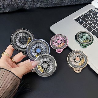 Dễ thương mạ điện con quay hồi chuyển mạ ngón tay giữ vòng giữ kẹp xoay cho điện thoại di động mặt sau dính ổ cắm giá đỡ