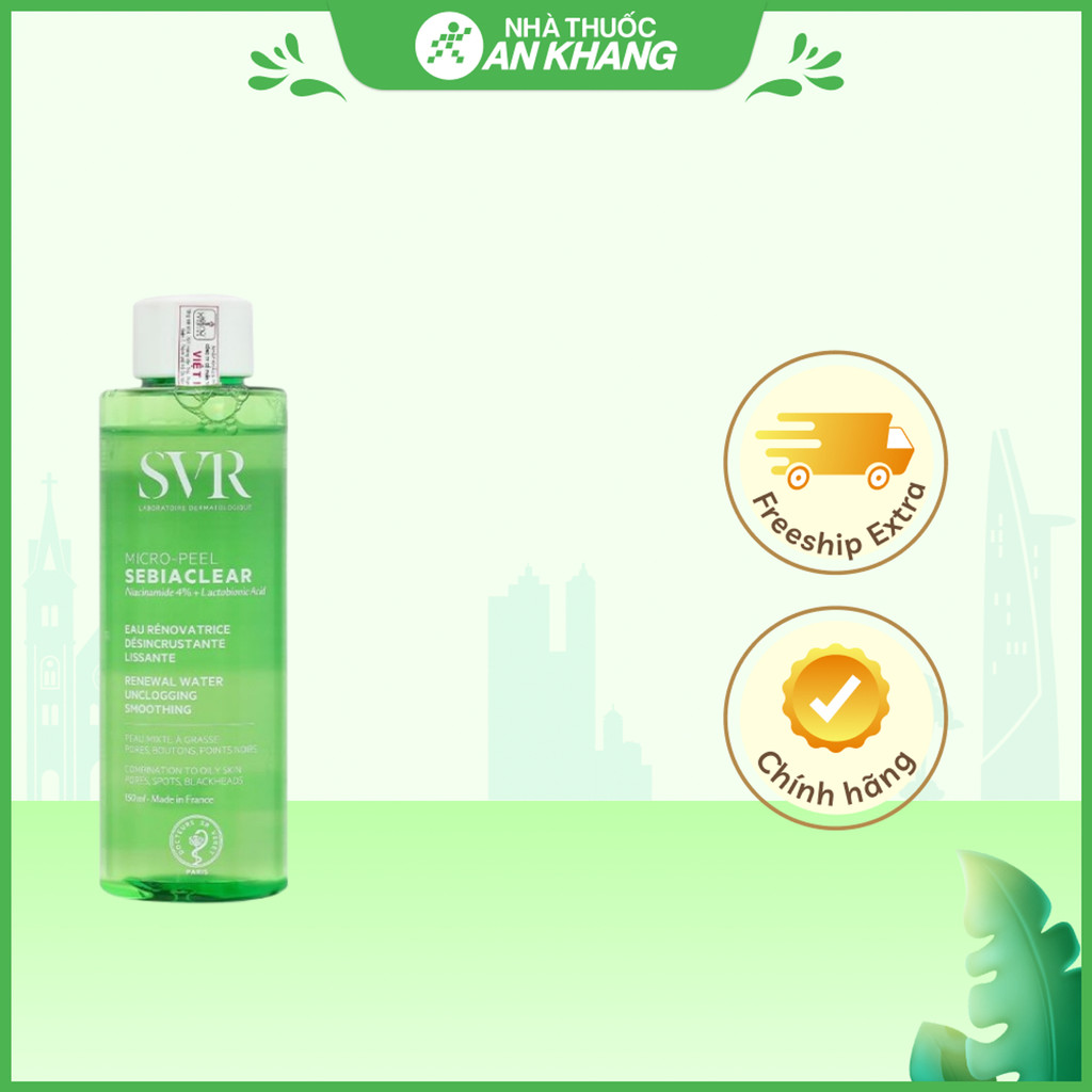 Nước tẩy trang SVR Sebiaclear Micro Peel làm sạch sâu cho da dầu, mụn chai 150ml