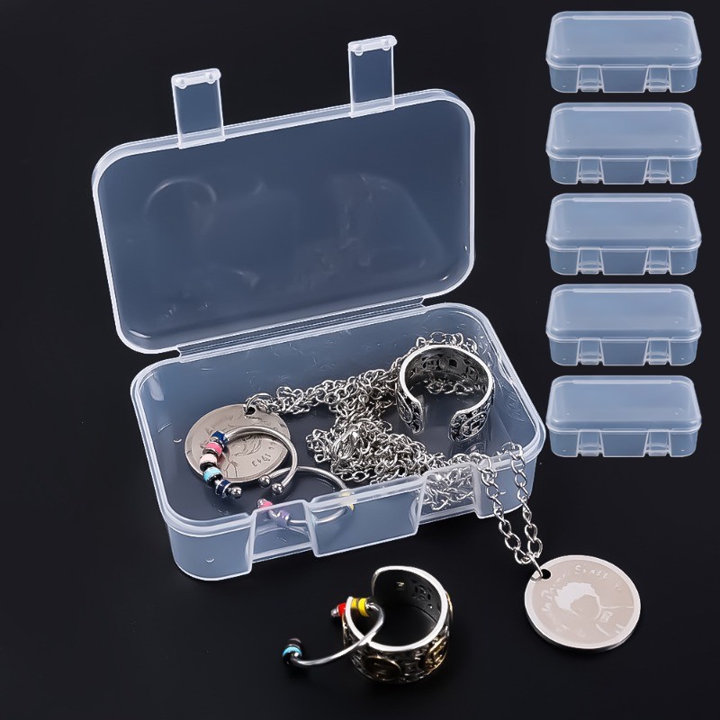 1 / 2 / 3 Chiếc Hộp Bao Bì Vuông Nhỏ DIY Trang Sức Tổ Chức - Hộp Bảo Quản Bằng Nhựa Hình Chữ Nhật Có Thể Bảo Vệ Trong Suốt