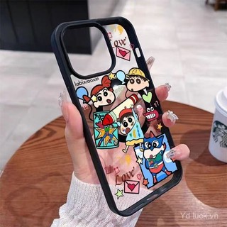 Ốp điện thoại trong suốt chống sốc Shin-chan hoạt hình, tương thích với iPhone 11 16 15 Pro 14 Pro Max 13 Pro 12 11 Pro 15 14 13 12 Pro 11 Pro Max 16 Pro 14 Pro 13 Pro Max 12 Pro Max, chống trầy xước, chống mồ hôi, chống rơi