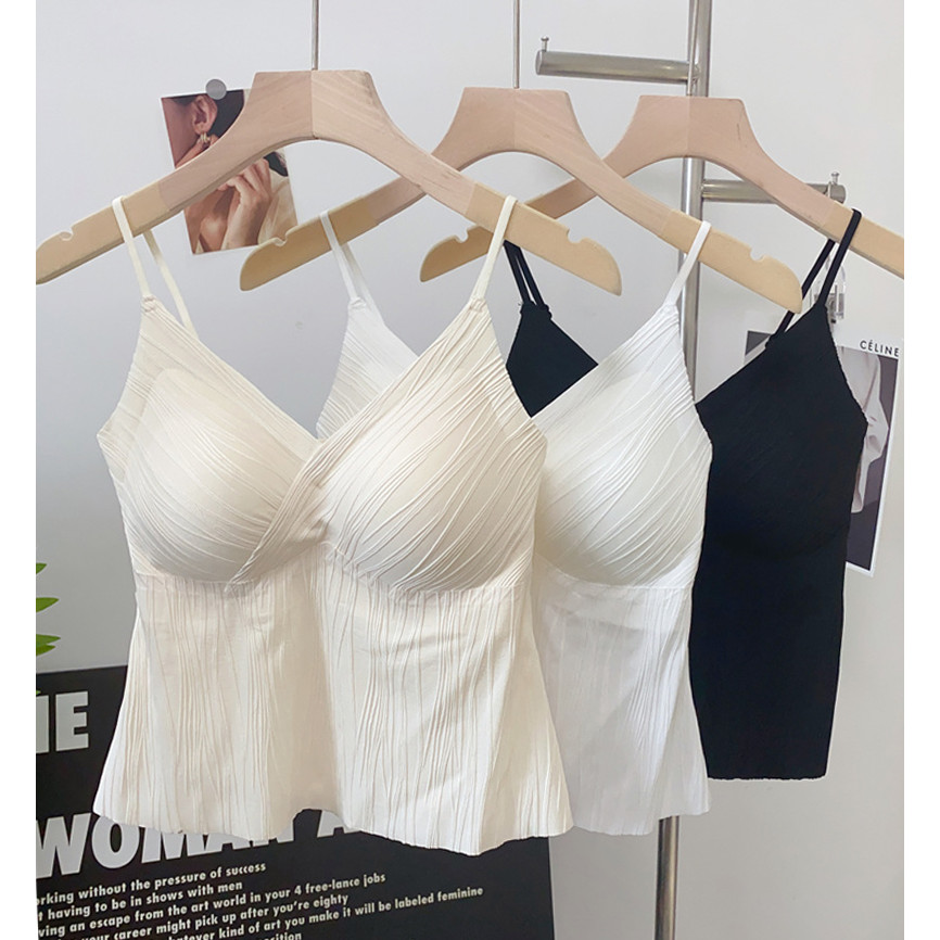Áo Vest kiểu Pháp gợi cảm mặc bên ngoài có đệm ngực Ống Top Mặt sau đẹp