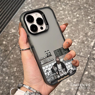 ibumpers Ốp Điện Thoại iPhone Hàn Quốc Đơn Giản Cà Phê Cặp Đôi Họa Tiết Ốp Lưng Trong Suốt Nhám Mờ Chống Bẩn Chống Sốc Cho IPhone 16 15 14 12 13 11 Pro Max IP 7 8 Plus X XS XR