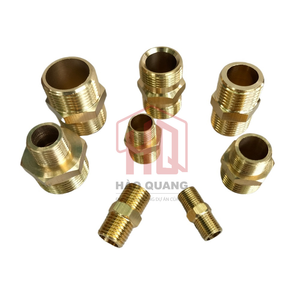 Kép Đồng Thau 2 Đầu Ren Ngoài Chống Gỉ | Nối Ống Nước, Khí Nén, Dễ Lắp