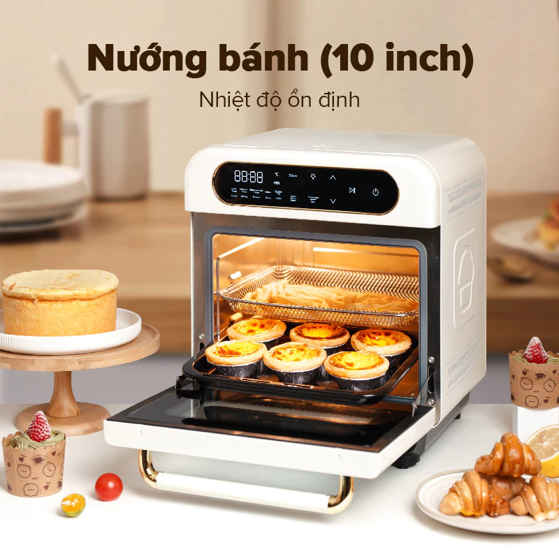 TJean lò nướng hơi nước không dầu 12L steam oven lò nướng Nồi Hấp Điện đa chế độ nấu cài sẵn (12 tháng)