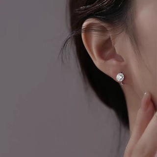 Bông tai Zircon bạc S925 Trang sức thời trang đơn giản Quà tặng nữ