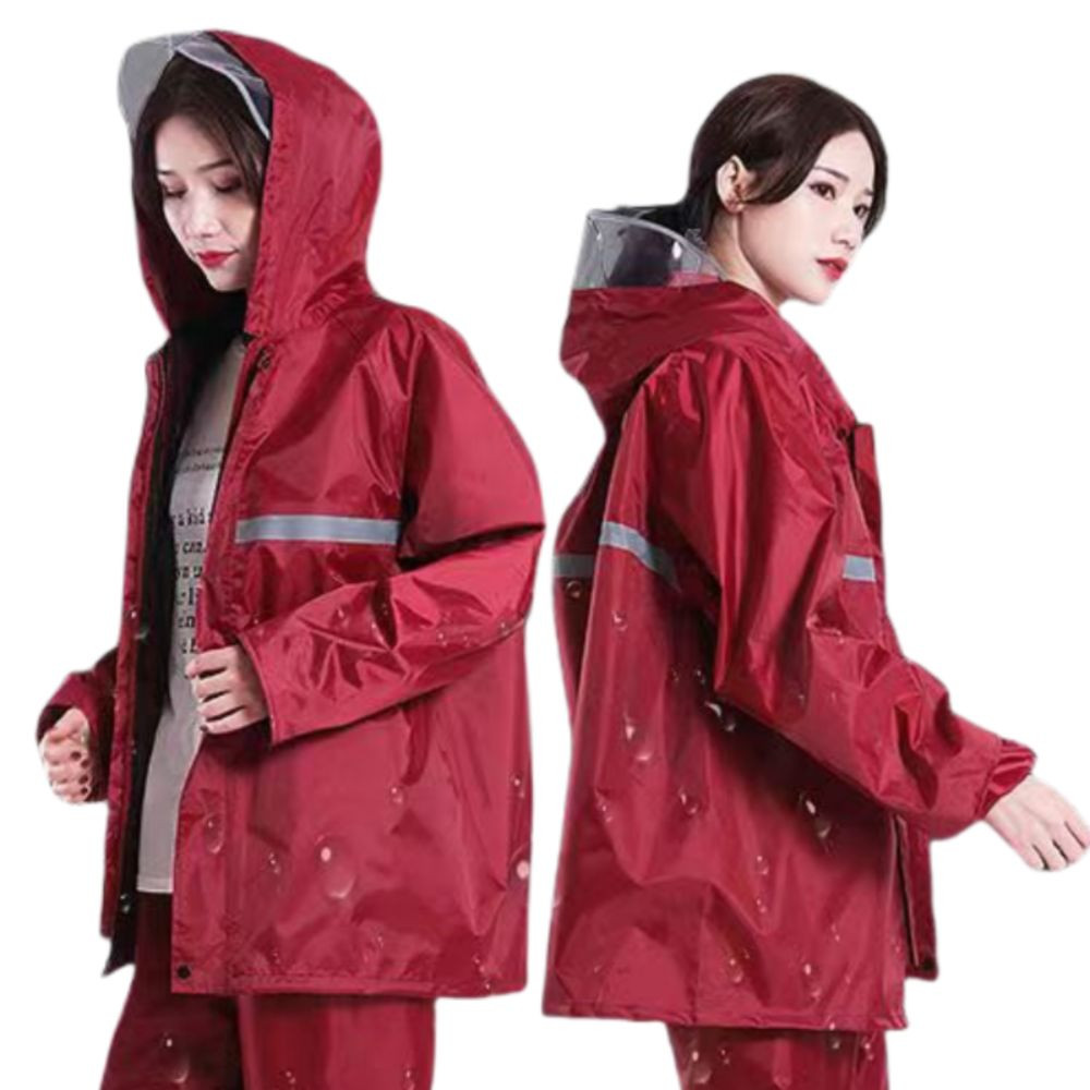 Áo mưa JKDESIGN unisex, bộ đồ mưa chống bão dày chống nước thoáng khí với dải phản quang