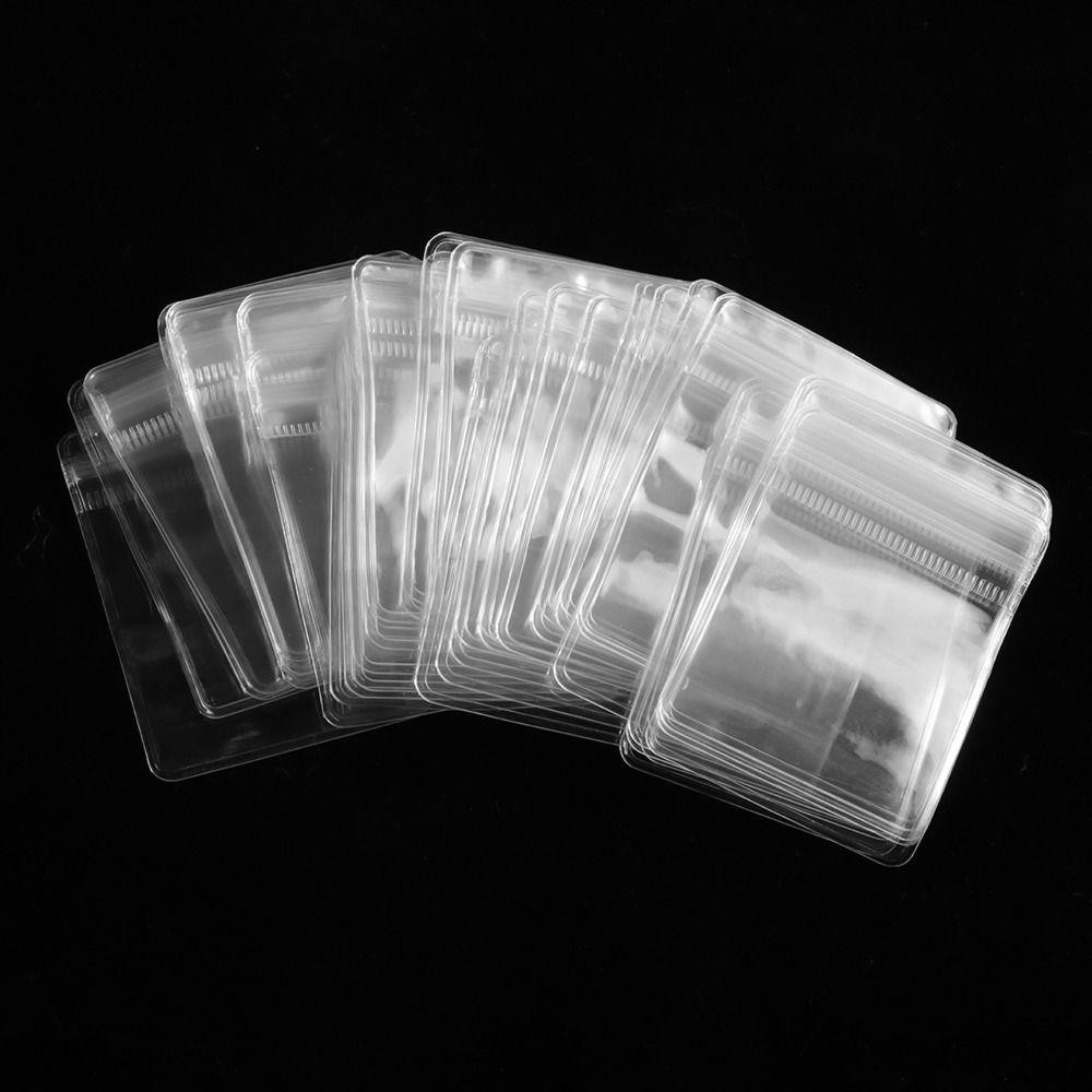 SUNKISSD 100 Chiếc Túi Tự Niêm Phong, Túi Khóa Zip Có Thể Đóng Lại Chống Bụi, Túi Trang Sức Nhựa PVC Trong Suốt Vòng Cổ Vòng Tay Vòng Tay