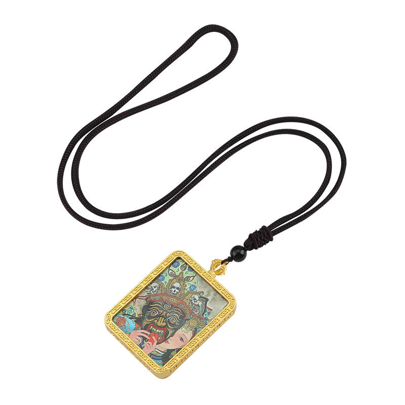 ✨Phong Cách Tây Tạng Vòng Cổ Thangka Tám Thần Hộ Mệnh Mặt Dây Cung Hoàng Đạo Zakiram Huang Thần Tài Xem Trang Sức Cổ Điển 25.5.20