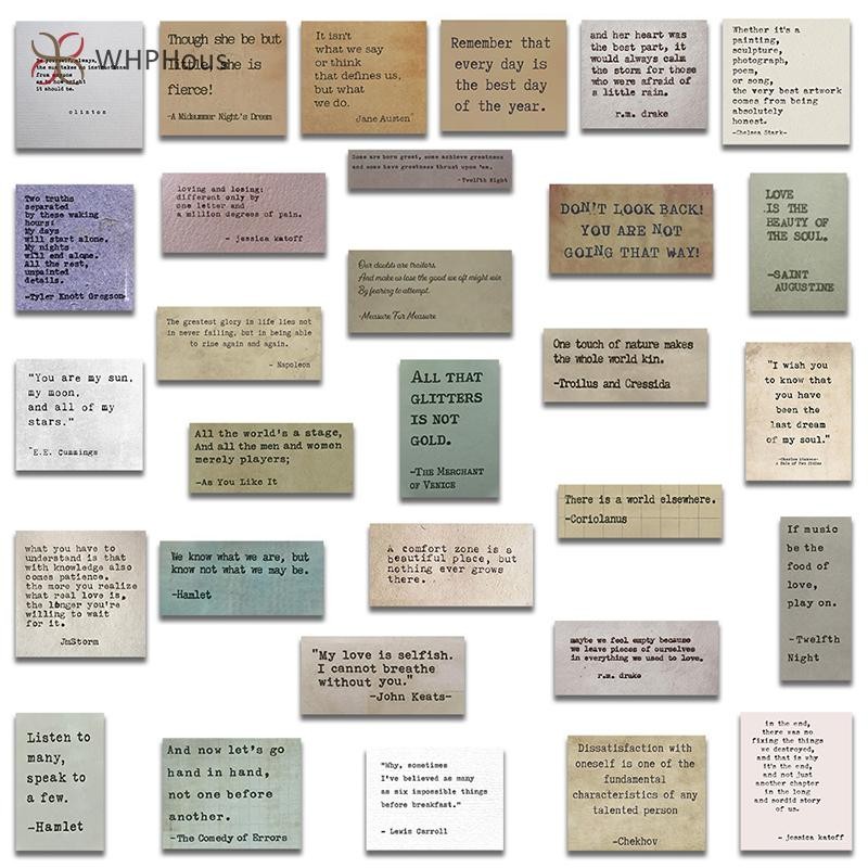 RUA 60 Chiếc Vintage Ghi Chú Người Nổi Tiếng Trích Dẫn Graffiti Dán Decal Ván Trượt Vali Laptop Đàn Guitar Mát Chống Thấm Nước Miếng Dán Trẻ Em Đồ Chơi Mới