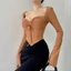 Áo Kiểu Nữ Tay Dài PINKSTORE29 Cổ Vuông Phối Dây Rút Ngực Gợi Cảm A5744