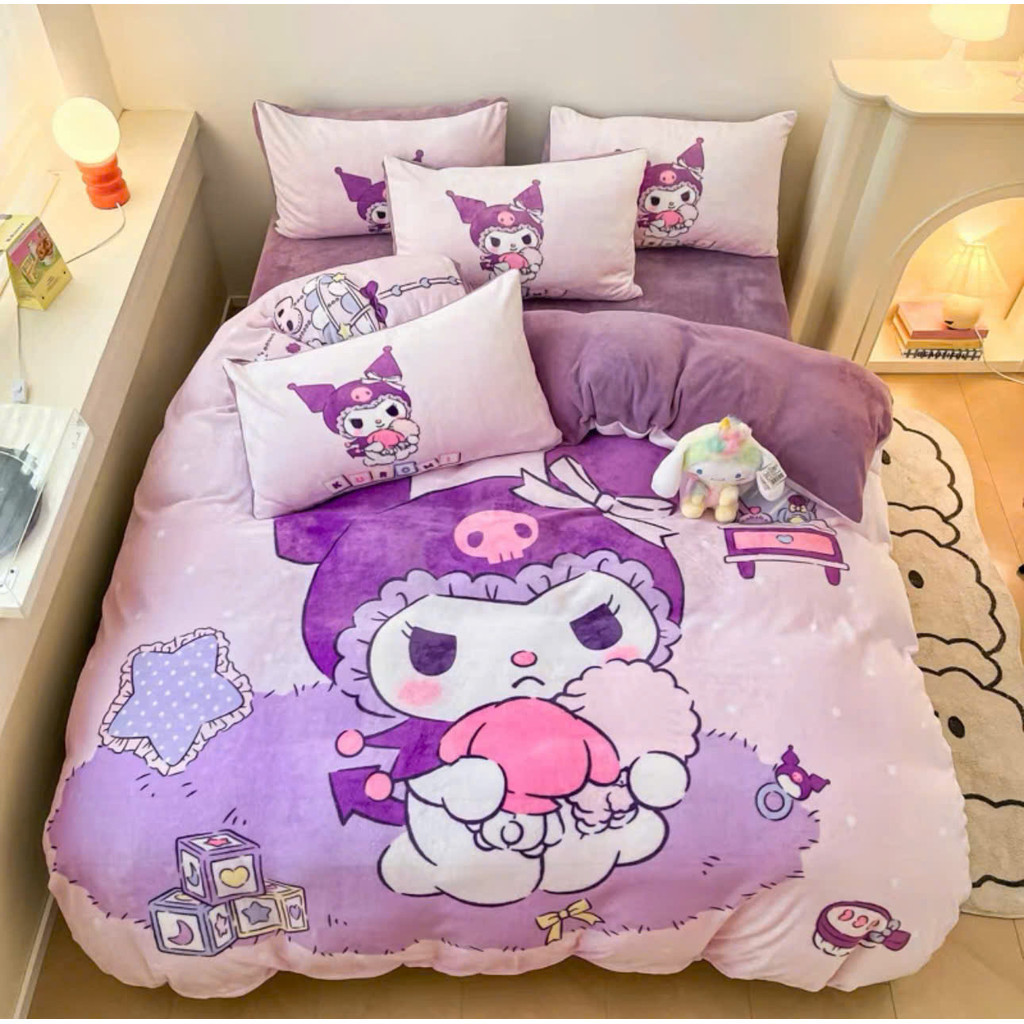 (SGN221)Bộ Chăn Ga Gối Nỉ Nhung Mềm Mịn Dành Họa Tiết Ngộ Nghĩnh Đáng Yêu Cho Bé  - MemMinbedding Luxury
