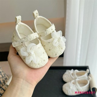 Mg-baby Girl Pearls Hoa Đế Mềm Chống Trơn Trượt Dễ Thương Mary Jane Giày Đi Bộ Giày Cho Bé Sơ Sinh Tập Đi