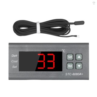Hilivn) Bộ điều khiển nhiệt độ kỹ thuật số STC-8080A + Bộ điều nhiệt tủ lạnh cho tủ lạnh rã đông tự động với đầu dò cảm biến NTC 220V