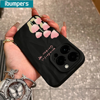 ibumpers Hàn Quốc Thanh Lịch Họa Tiết Hoa Tulip Ốp Lưng IPhone 16 15 14 13 12 11 Pro Max IP 7 8 Plus Iphon X Xs XR Xs Max Silicon Mềm Chống Sốc Ốp Lưng