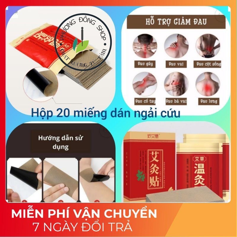 (Hộp 20 miếng) Dán Giảm Đau Xương Khớp Đông Y Cao Dán Ngải Cứu Giảm Nhức Mỏi Vai Gáy Cột Sống Lưng manmen ntt95