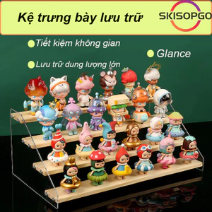 【SKISOPGO】Kệ mô hình Giá trưng bày đồ chơi 2-5 tầng kệ trưng bày bằng gỗ Giá lưu trữ búp bê để bàn