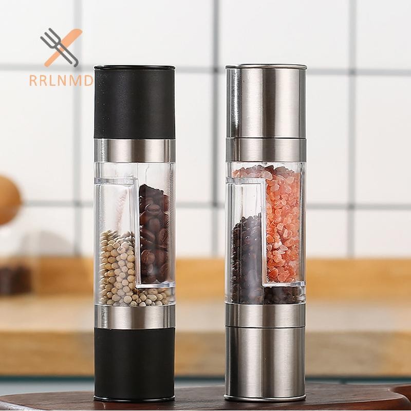 Rrlnmd Máy Xay Muối Và Tiêu 2 Trong 1 Bằng Tay Thép Không Gỉ Muối Tiêu Nhà Máy Có Thể Điều Chỉnh Gốm Mài Gia Vị Nhà Bếp Dụng Cụ MỚI