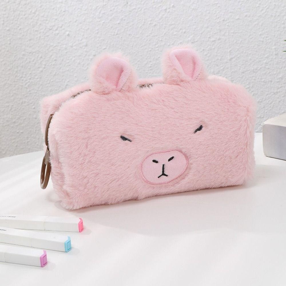 Túi Đựng Bút THFENG, Bút Chì Capybara Sang Trọng, Quà Tặng Di Động Trở Lại Trường Công Suất Lớn Dây Kéo Lớn Văn Phòng Phẩm Người Tổ Chức Sinh Viên