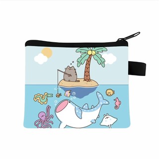 Pusheen Series Ví Dây Kéo Túi Đựng Tiền Thẻ Ngân Hàng Giấy Đồng Xu Túi Bảo Quản Tiền Tệ Hoạt Hình SpongeBob SquarePants In Biểu Hiện Dễ Thương Ví Trẻ Em