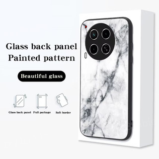 Vỏ chuyển màu đá cẩm thạch sang trọng cho Tecno Camon 30 S Pro 30S 4G 5G 2024 Vỏ bảo vệ kính cường lực cho TecnoCamon30S 30SPro Ốp điện thoại TPU cạnh chống sốc