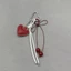 SAIA Túi Mặt Dây Chuyền Đồ Trang Trí, Móc Khóa Dây Da Trái Tim Y2K, Thời Trang Handmade Anh Đào Nơ Điện Thoại Di Động Dây Quà Tặng