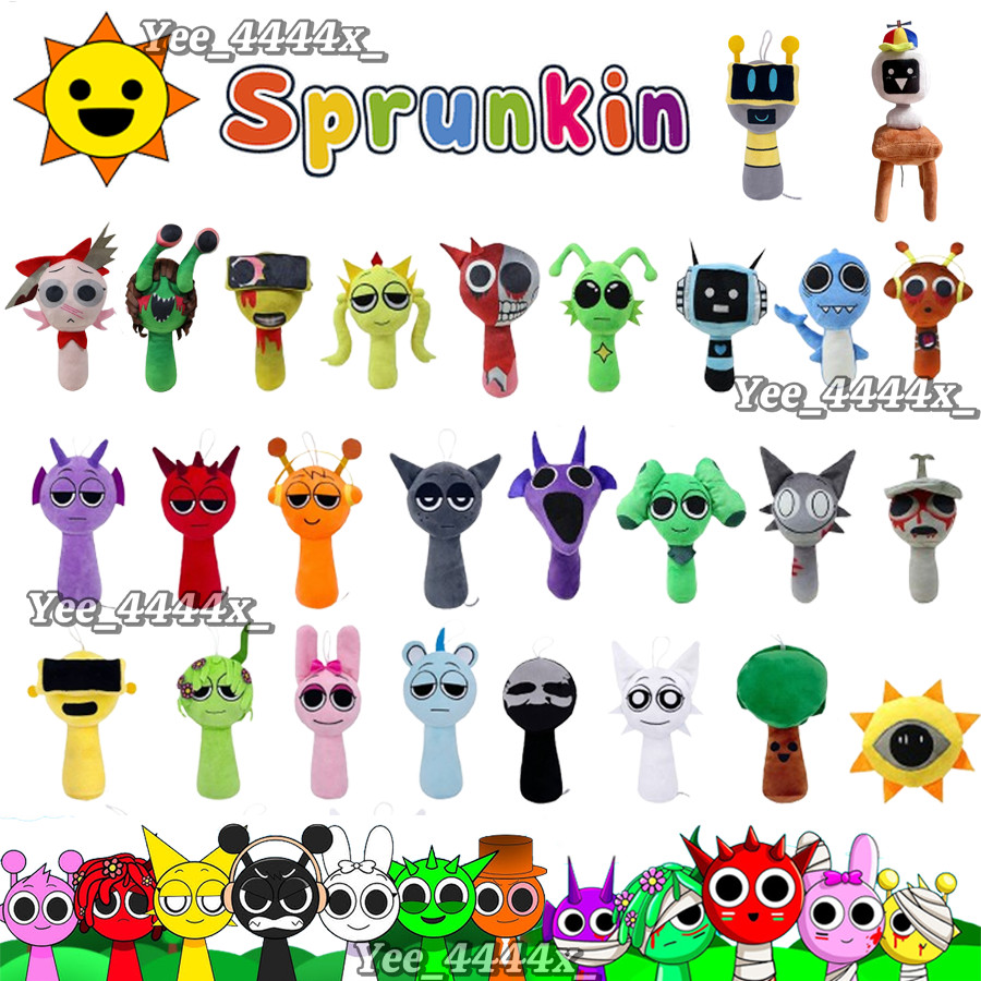 Sprunki Búp bê sang trọng Sprunki Incredibox Xám Wenda Oren Búp bê sang trọng Mr Vui nhộn Máy tính / Fun Bot Búp bê sang trọng sonlekvn