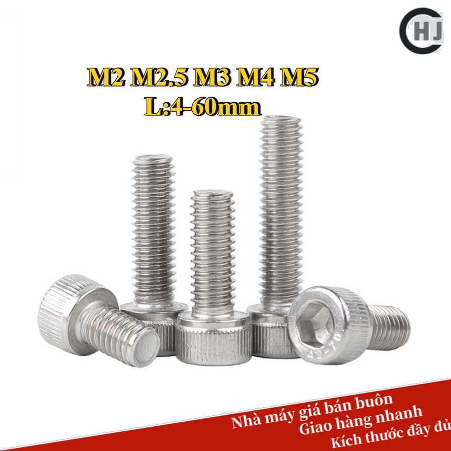 ốc lục giác/ốc lục giác chìm/M2 M2.5 M3 M4 M5 Ốc Vít Lục Giác inox 304 ...