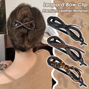 Kẹp Tóc Xoắn Nơ Da Báo - Kẹp Một Xương Rồng Tính Khí - Kẹp Lấy Đuôi Ngựa - Retro, Ngọt Ngào, Thanh Lịch, Thời Trang - Phụ Kiện Tóc Nữ Bé Gái