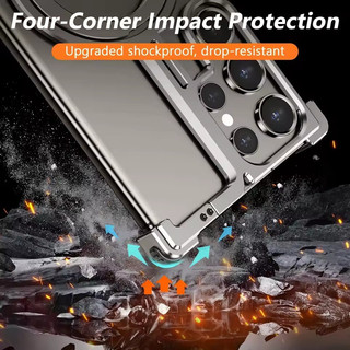 [Jlk] Khung Kim Loại Giá Đỡ Từ Tính Ốp Lưng Điện Thoại Samsung Galaxy S25 S24 S23 Ultra Plus Hợp Kim Nhôm Không Khung Ốp Lưng Chống Sốc