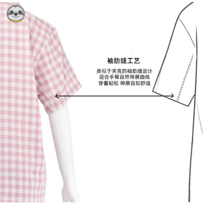 Phong cách Nhật Bản Muji Style / Quần ngắn tay liền mạch Loungewear / Bộ đồ ngủ sợi đôi Cotton / Quần áo phòng chờ mềm mại thân thiện với da
