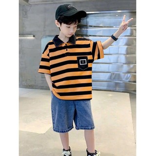 Áo ngắn tay cổ bẻ dành cho bé trai 18-52kg CHỮ BOTE.Áo polo bé trai.Áo cộc tay bé trai mùa hè. H31