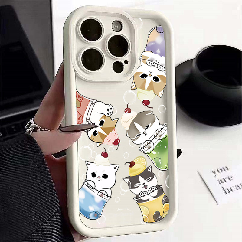 Ốp Điện Thoại Mèo Mifusand Dễ Thương Cho Samsung Galaxy M34 M31 M51 M30S M23 M20 M11 M15 M16 F06 J4 J6 Plus J7 Core J8 A10 A01 A31 A02 S20 Ultra Ốp Lưng Trái Cây Mùa Hè