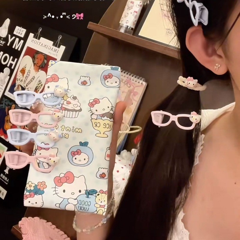 Mùa Hè Mới Ngọt Ngào Dễ Thương Hello Kitty Kính Kẹp Tóc Nhỏ Bé Gái Nổ Kẹp Phụ Kiện Tóc