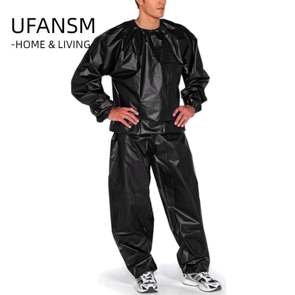 Bộ đồ xông hơi UFASM, Bộ đồ tập thể dục thể dục hạng nặng, Áo hoodie giảm cân S-4XL Bộ đồ xông hơi Calorie chống rách Bộ đồ xông hơi Phòng tập thể dục