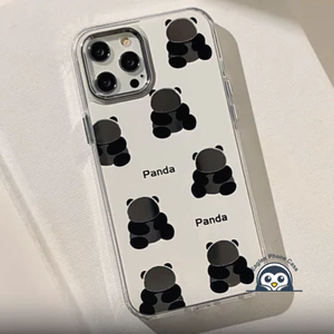 Vỏ Gương Gấu Trúc Rỗng Hoạt Hình Cho OPPO A6X A6 GT A6i A6V A6S A6T A6C A6K A5 A5X A5i A5M F31 Pro Plus 5G 4G Vỏ Điện Thoại Dễ Thương Thỏ Đơn Giản Chống Rơi Vỏ Mềm