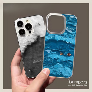 ibumpers Ốp Điện Thoại iPhone Đẹp Họa Tiết Đại Dương Ốp Lưng Trong Suốt Nhám Mờ Chống Bẩn Chống Sốc Cho IPhone 16 15 14 12 13 11 Pro Max IP 7 8 Plus X XS XR