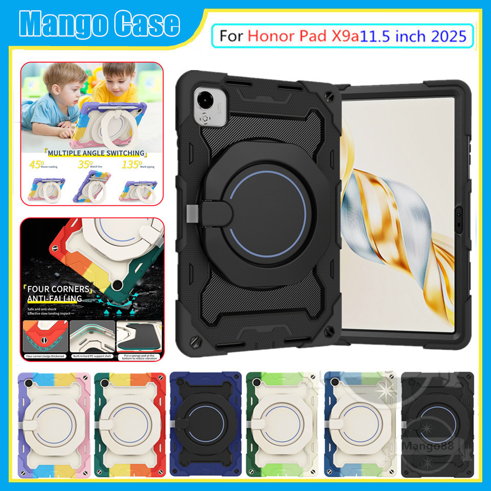Ốp Lưng Cho Honor Pad X9a 11.5inch 2025 X9 Pro 11.5inch Máy Tính Bảng Trẻ Em Bảo Vệ Cầm Tay An Toàn 360° Vỏ xoay Chống sốc