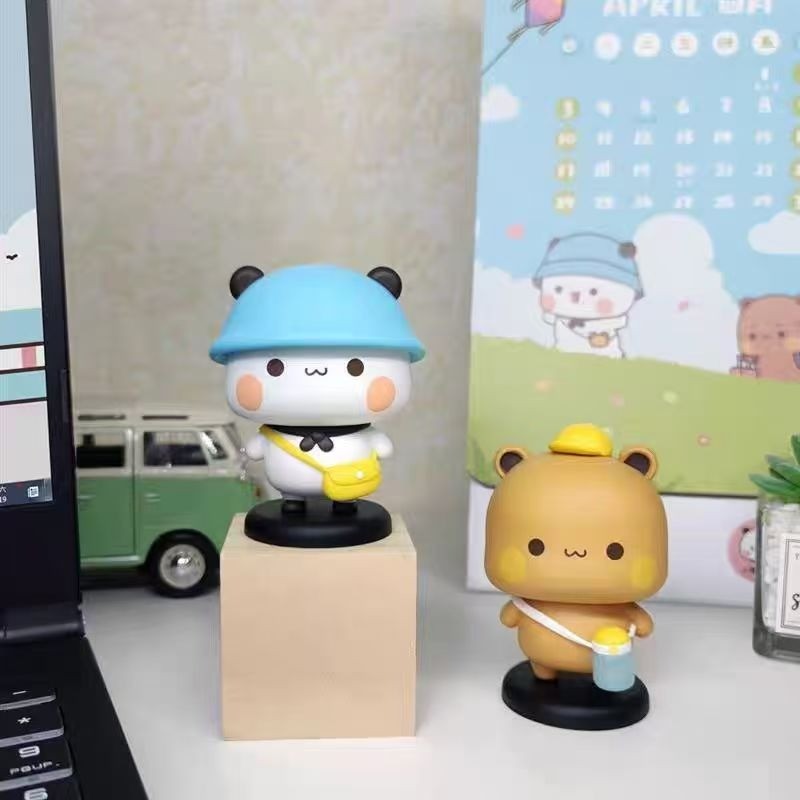 Dễ Thương PVC Gấu Trúc Gấu Hình Hoạt Hình Đồ Chơi Sưu Tập Bubu Dudu Động Vật Đồ Chơi Anime Búp Bê Trang Trí Nội Thất Ô Tô Trang Trí
