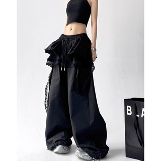 ESEA Quần thường ngày mới thời trang phong cách đường phố Mỹ hip-hop ren ruy băng phong cách trung tính
