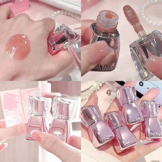 Gấu Hồng Nước Bóng Son Bóng Độ bão hòa thấp Giả-Không-Mặt Son Bóng Kéo Môi Bóng Nước Dưỡng Ẩm Trong Suốt Phủ Chống Dính Son Bóng
